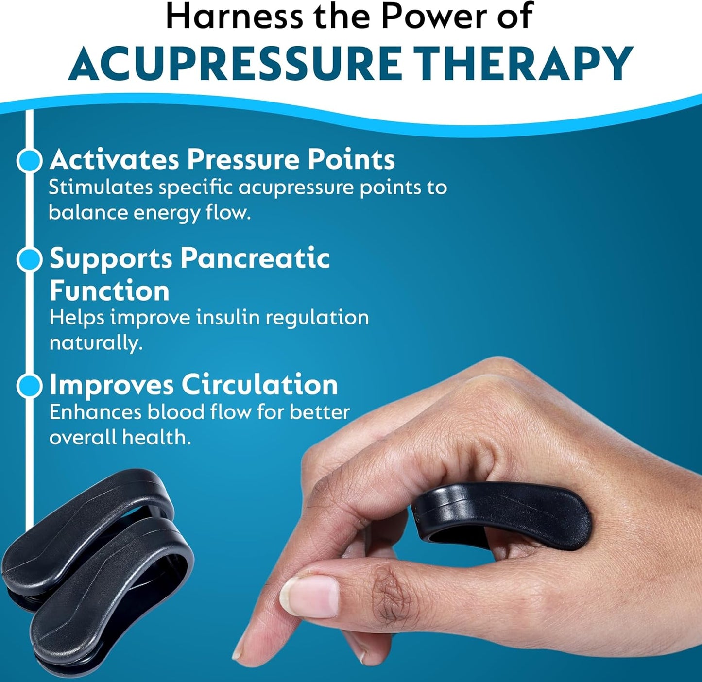 Pack of 1 Sugar Control Acupressure Clip for Diabetics Sugar Control LI4 Acupressure Point Clip Headache Relief Products Migraine &Tension Relief